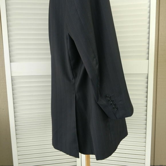 LAST CHANCE Canali Italian pinstripe navy wool blazer men 44 R - Picture 4 of 8